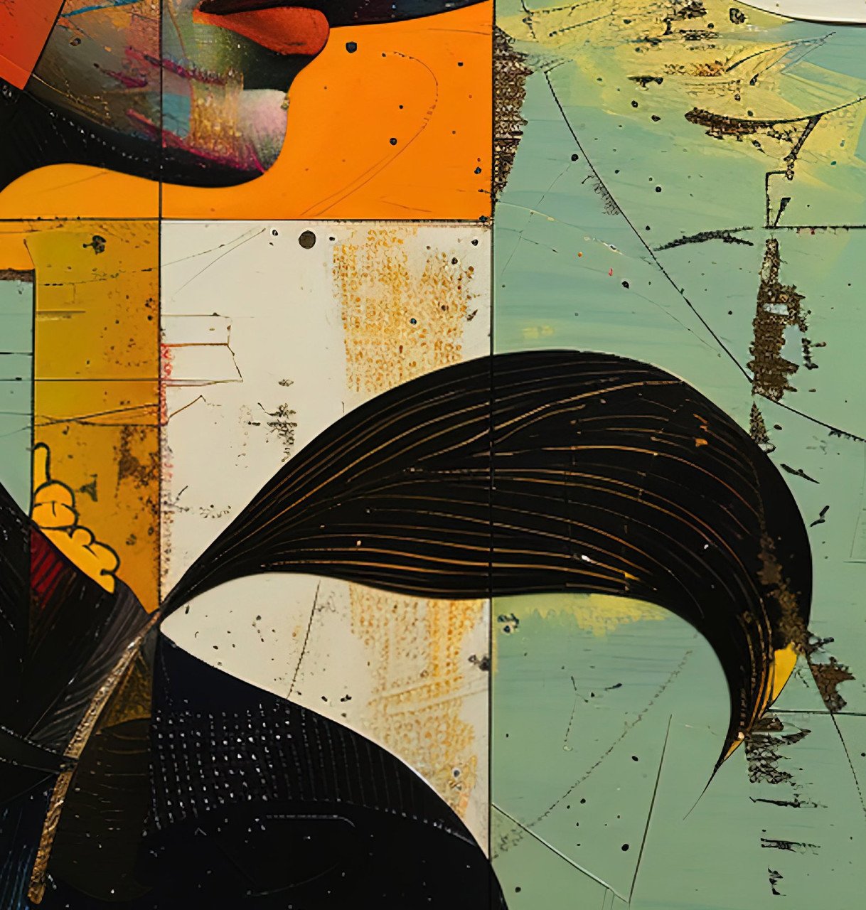 " Mujer con sombrero " Kunstwerk van de kunstenaar Alberto Ricardo