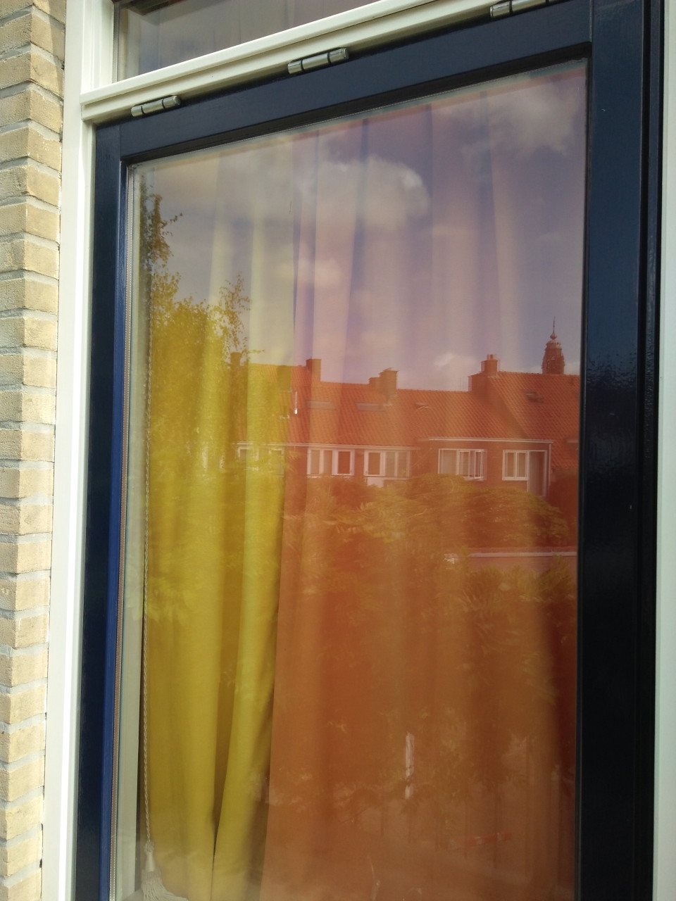 2 Kwaliteits gordijnen rood/geel