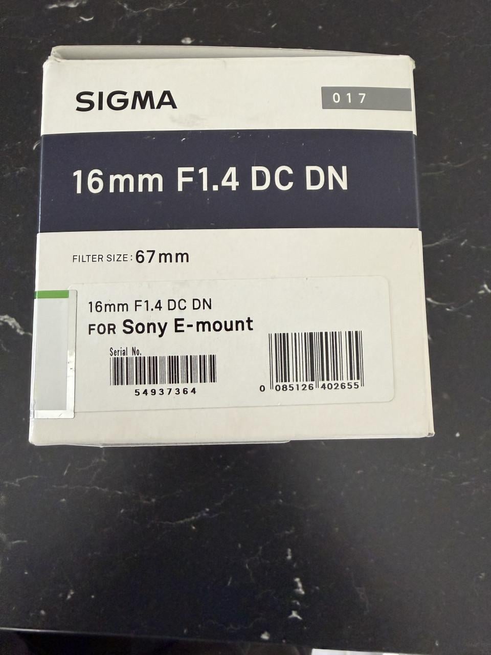 Sigma 16mm f/1.4 DC DN (Sony E-mount)