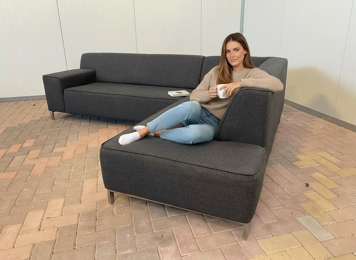 GRATIS LEVERING HEEL NL Montel Donkergrijs Hoekbank