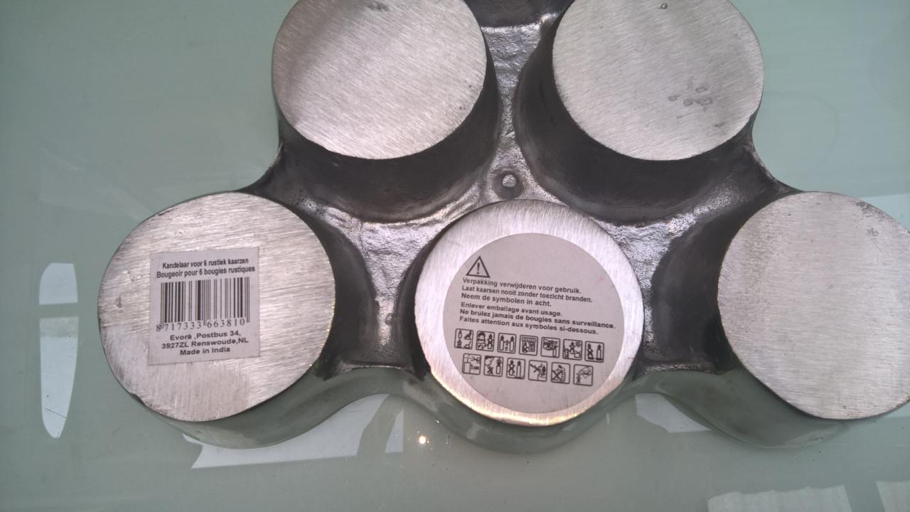 6 kaarsen plateau - Voor grote kaarsen - GRATIS