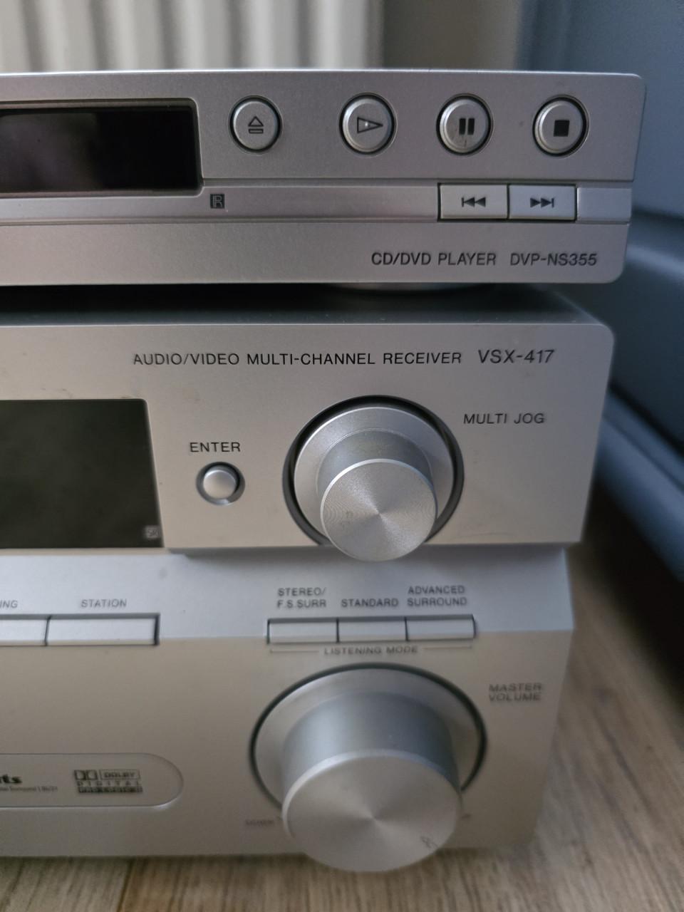 Pioneer versterker met ingebouwde tuner plus Sony cd/dvdspeler