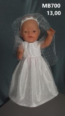 Poppenkleertjes baby born. Bruidsjurk. Opbrengst KiKa.