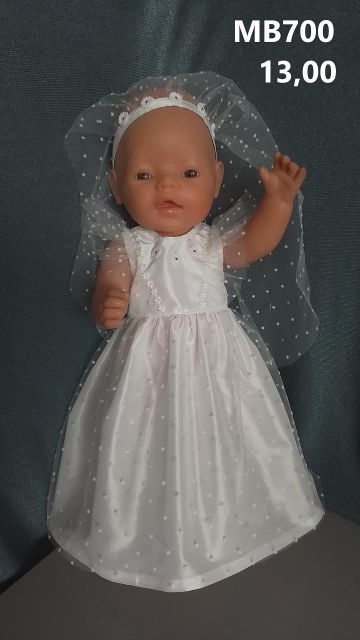 Poppenkleertjes baby born. Bruidsjurk. Opbrengst KiKa.