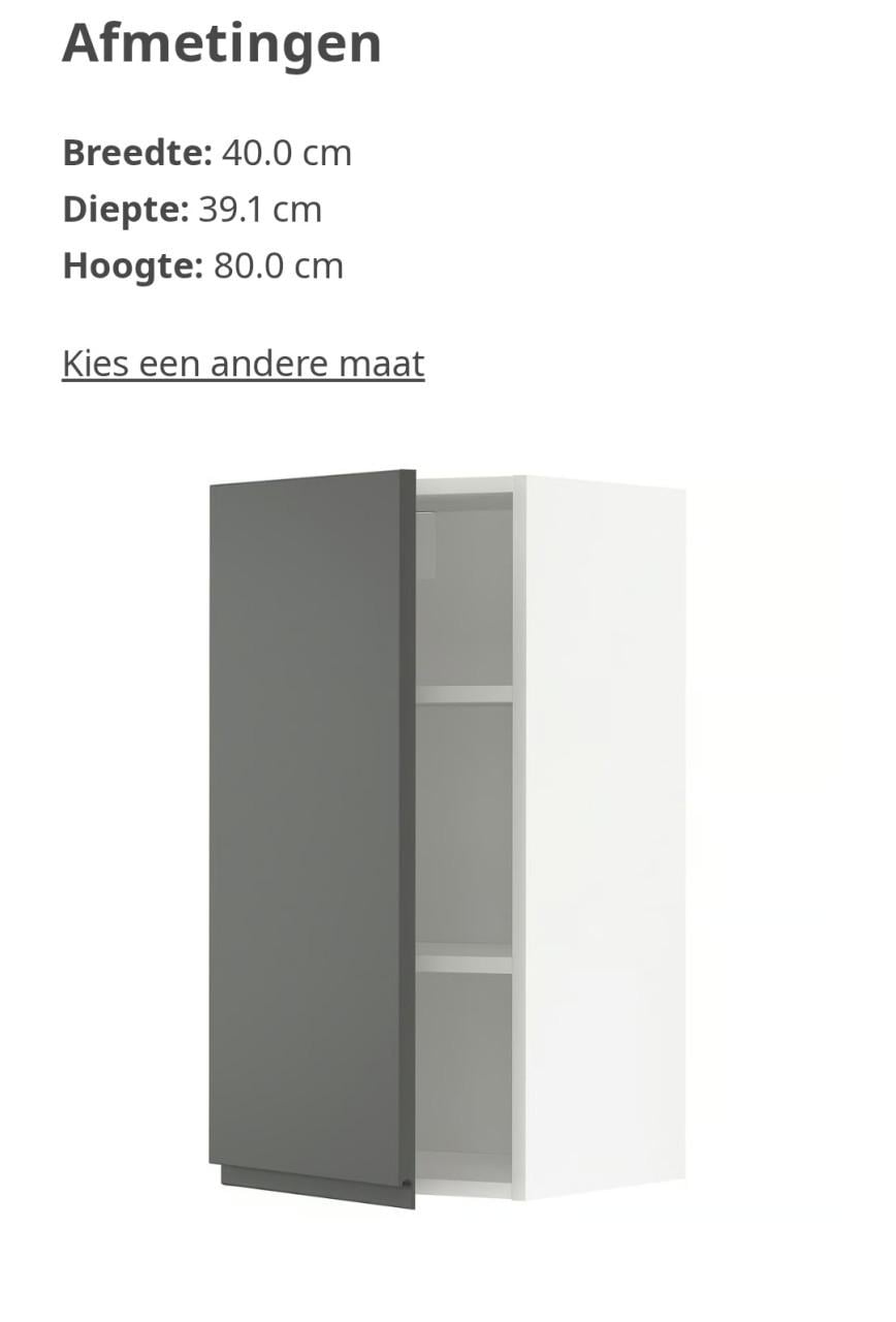 Ikea metod bovenkast met deur en planken