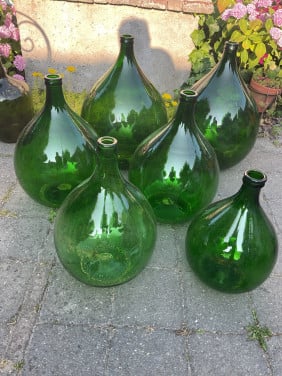 Groene ballonflessen 10 l. tot 34 liter .