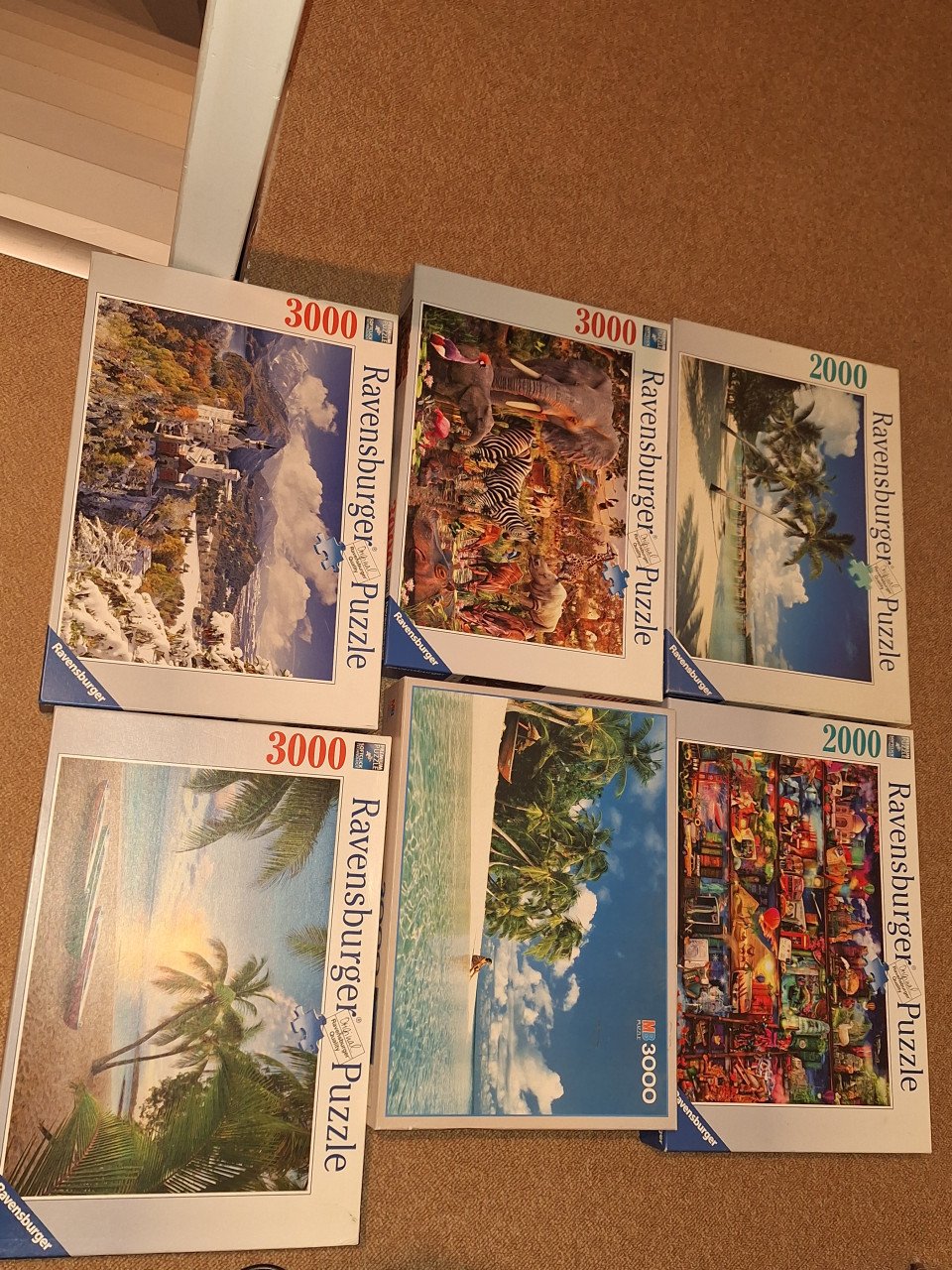 6 Ravensburger puzzels (2000–3000 stukjes)