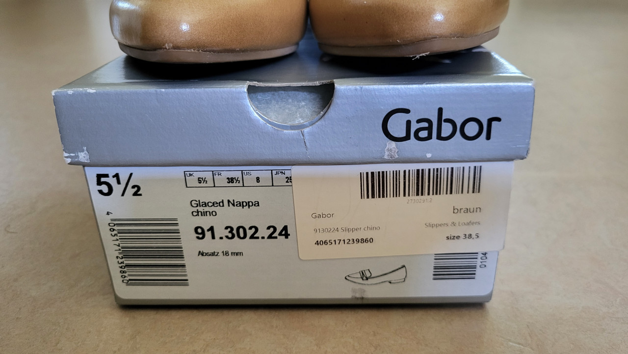 Gabor loafers / ballerinas leder, mt 5 1/2 - NIEUW