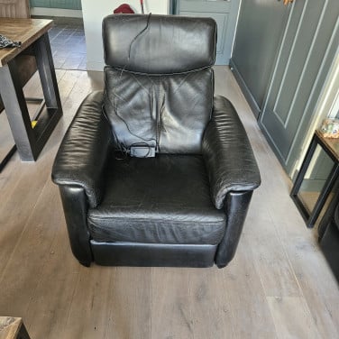 Relaxfauteuil elektrisch, zwart, leer