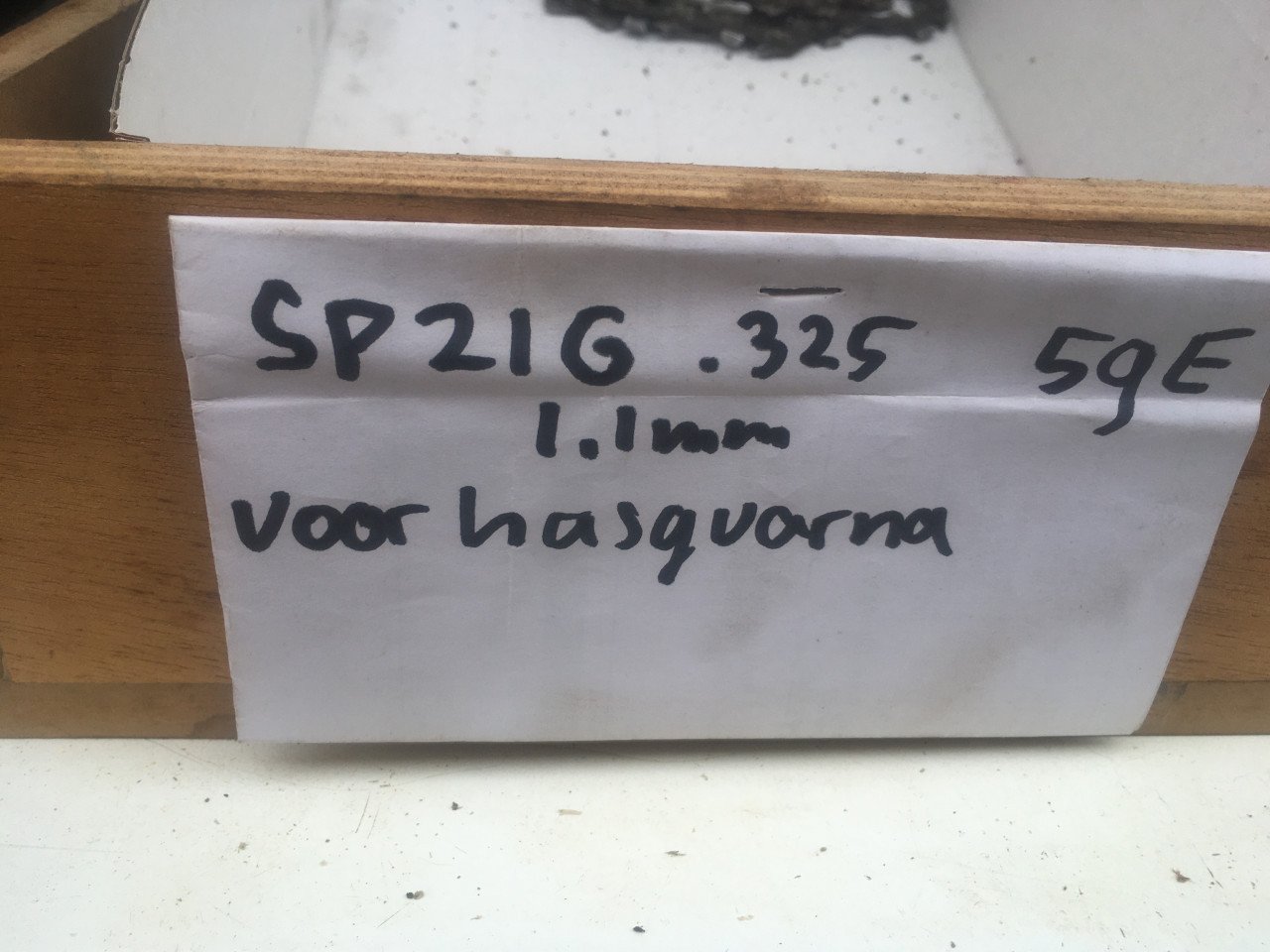 5x zaagketting sp21g voor accukettingzaag husqvarna zo goed als nieuw
