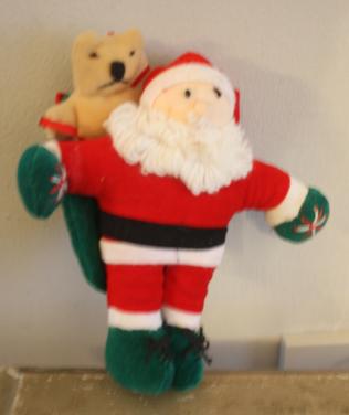 Stoffen kerstman hanger