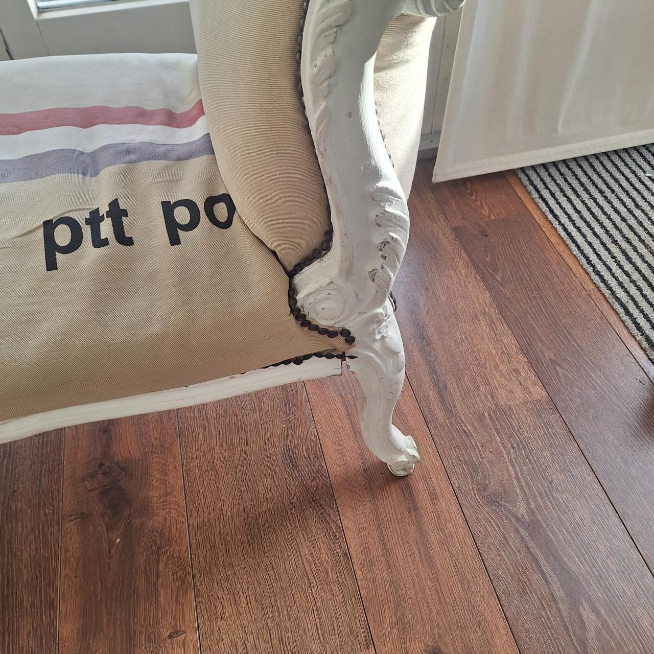 Brocant bankje met PTT Post Print