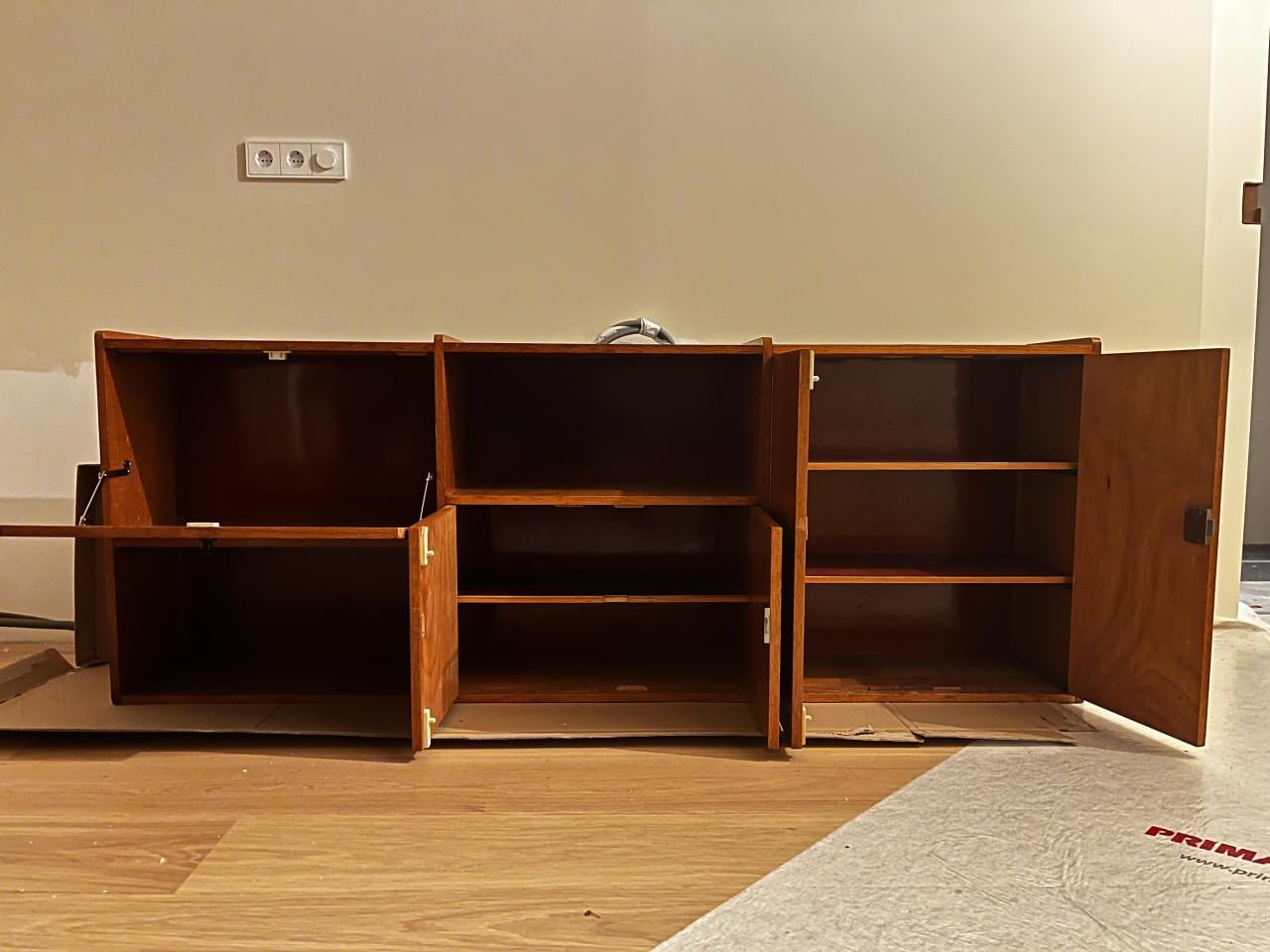 Retro dressoir / vintage kast op hairpin poten – 187 cm