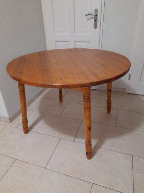 Massief houten ronde tafel 106 x 73H ( in goede nette staat )