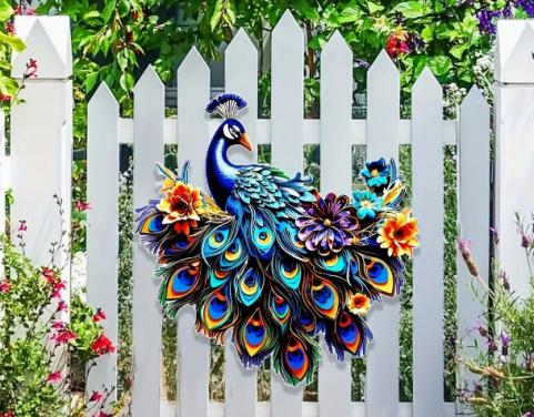 Muurdecoratie Pauw blauw