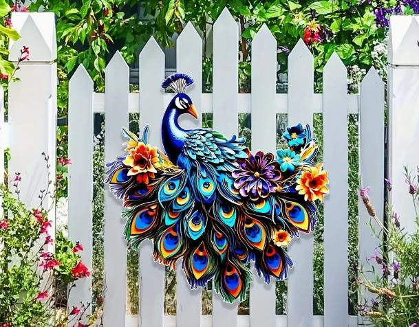 Muurdecoratie Pauw blauw