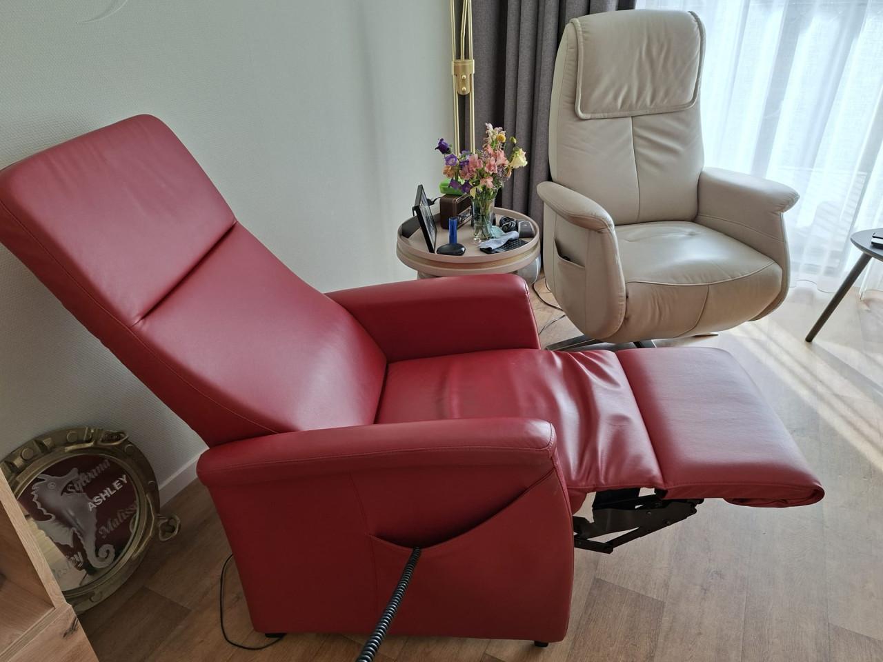 Leren Sta op stoel Fitform, 3 motoren, kleur: bordeaux