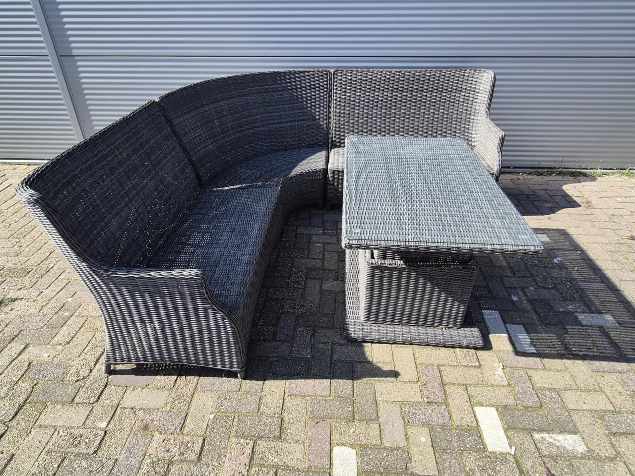 Dining Loungeset / Verstelbare Tafel (Bezorging mogelijk)