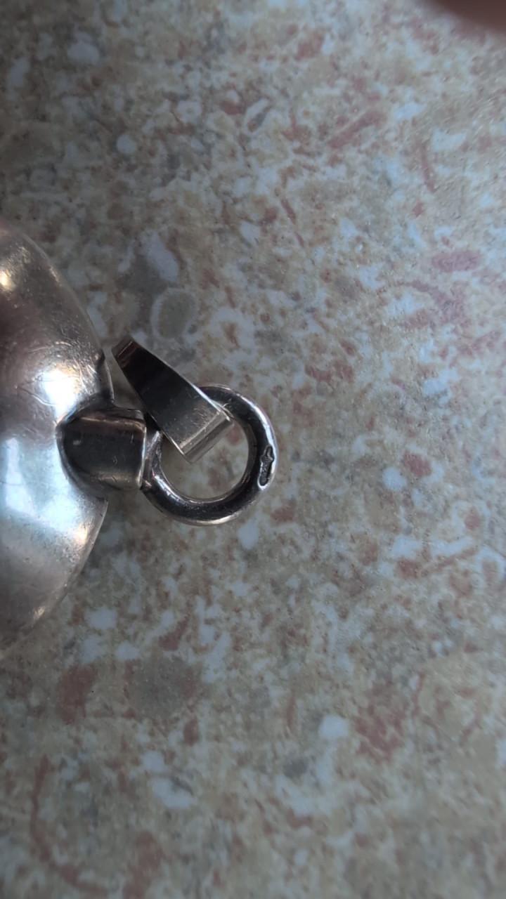 Zilveren Jasseron schakel ketting met hanger..