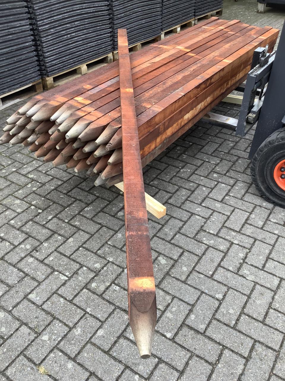 Azobe palen 7x7x275 nieuw schutting beschoeiing hardhout