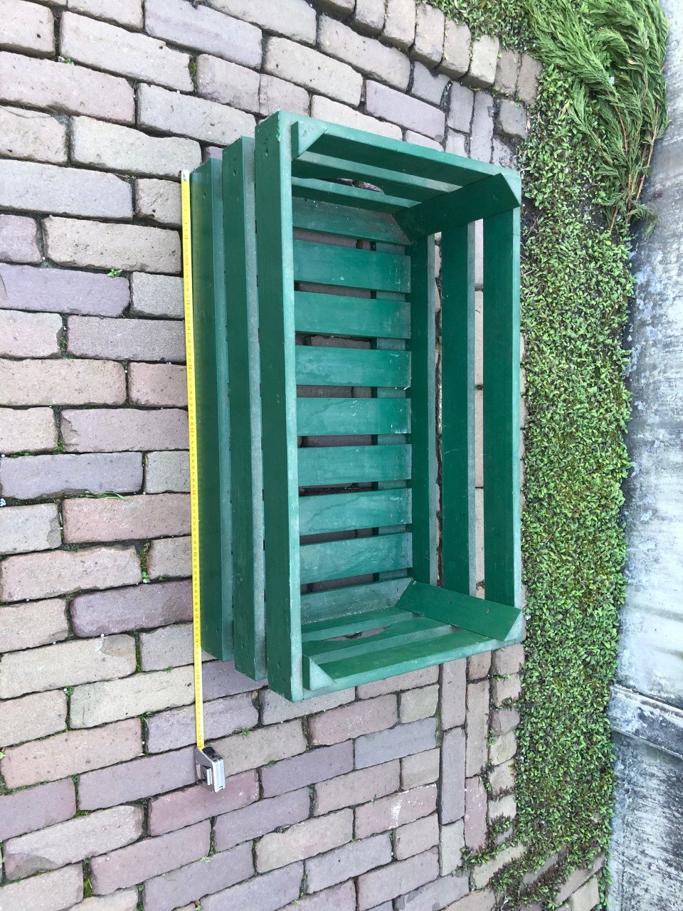 Groene houten krat