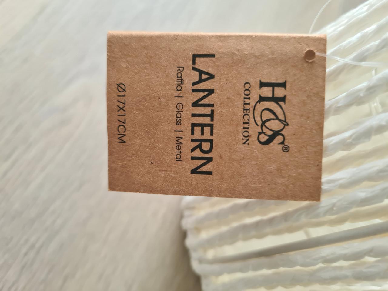 Windlichten raffia met glas NIEUW!