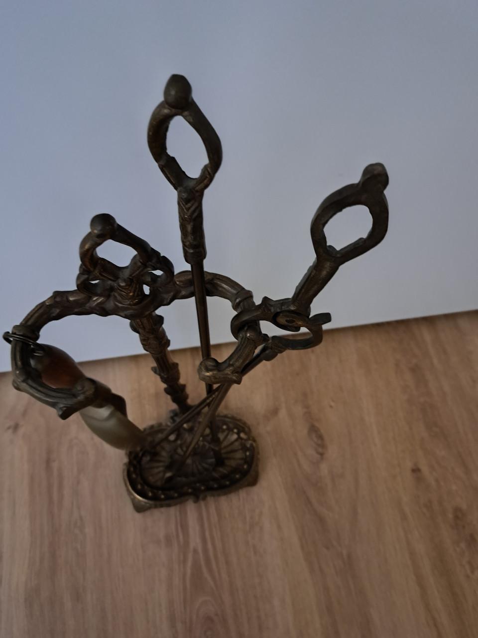 Koperen openhaard set.