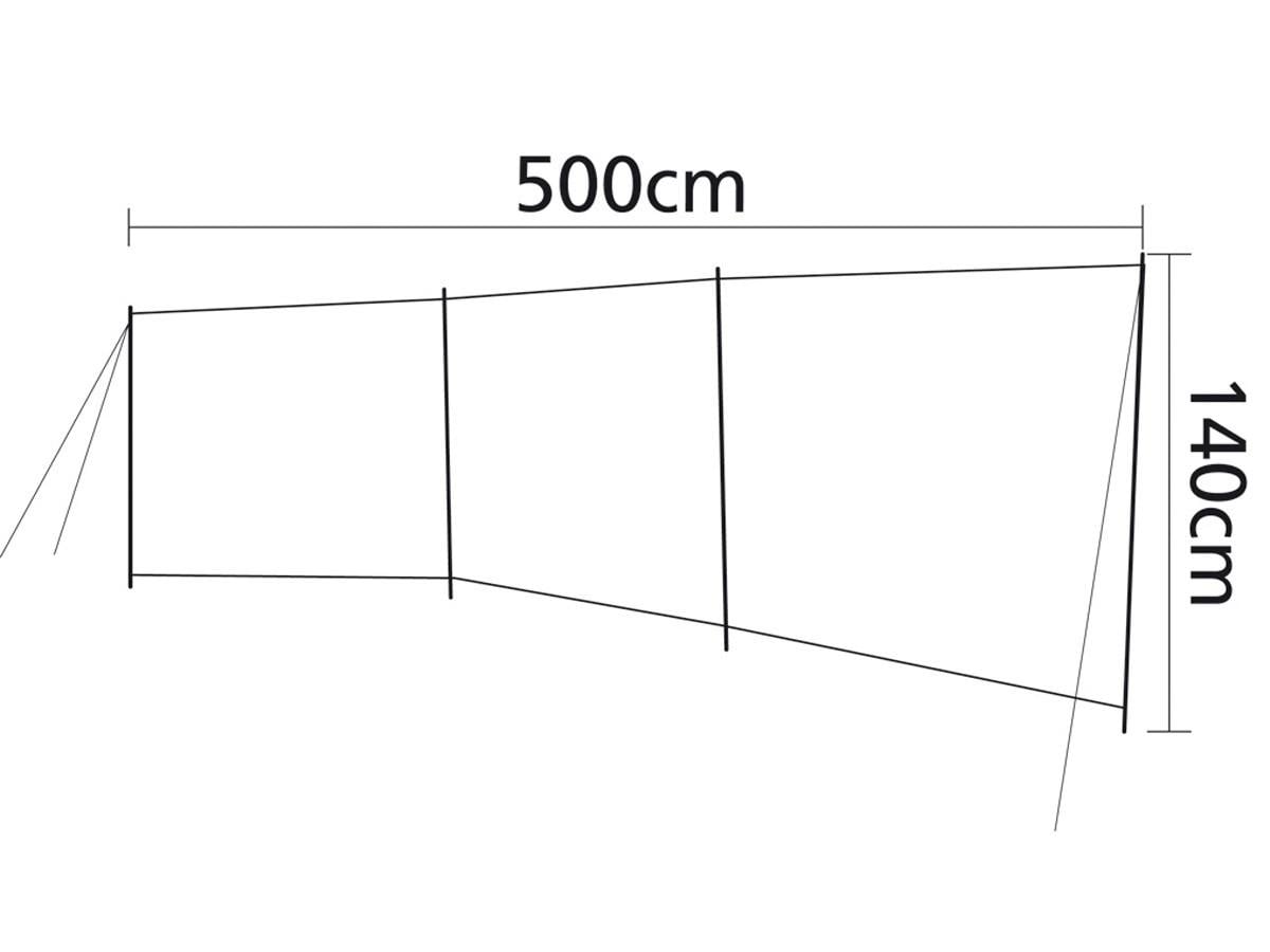 Bo-Camp windscherm Solid / Dennis met raam antraciet/grijs