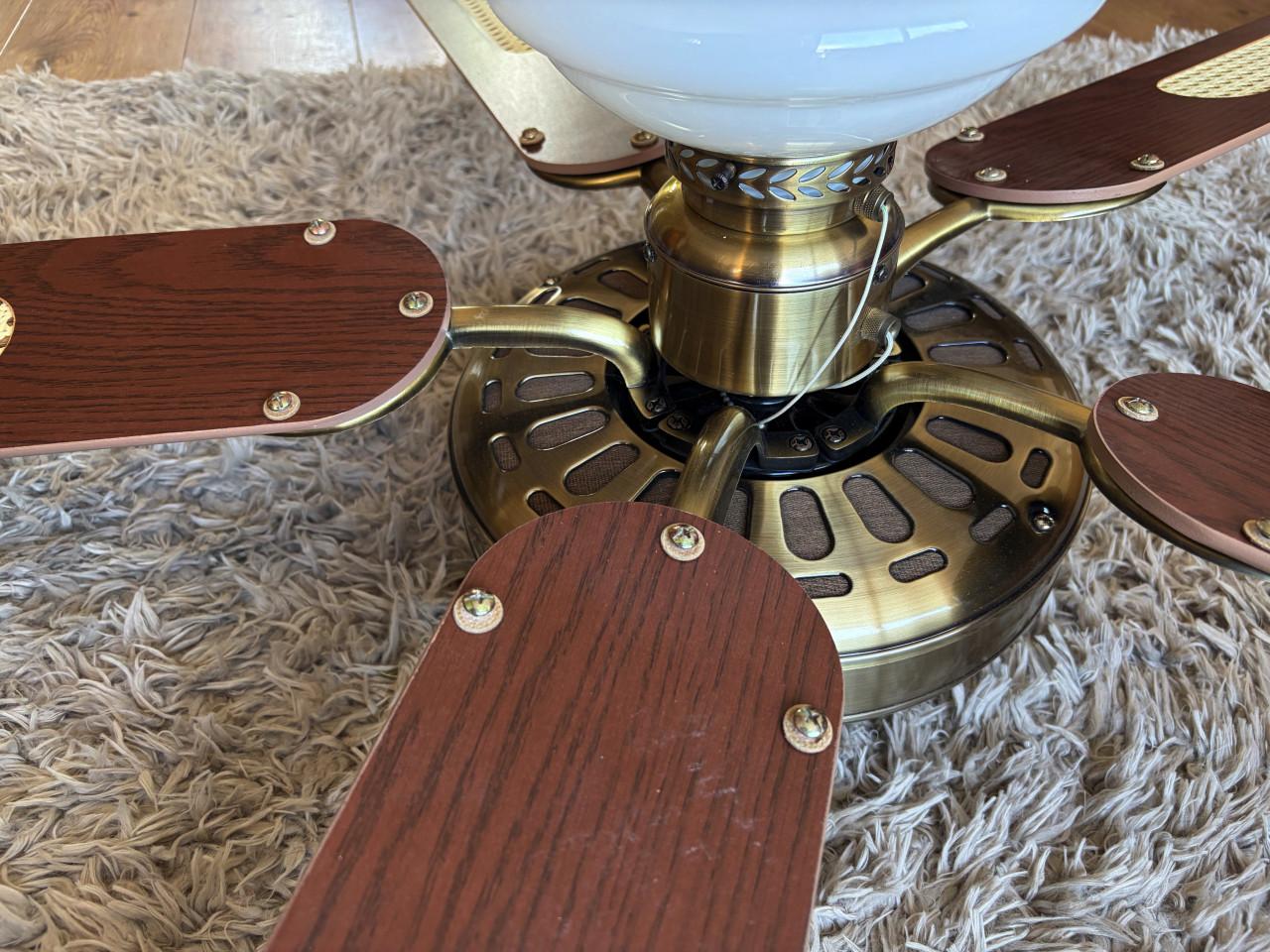 Plafondventilator met licht en webbing bladen zgan