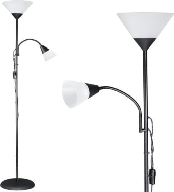 Monzana Staande Lamp Alissa Verstelbaar 28x175 cm  Zwart nieuwprijs €34,-