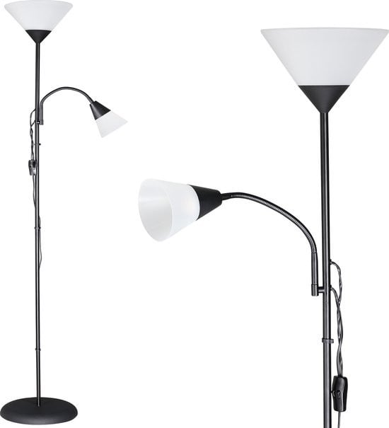 Monzana Staande Lamp Alissa Verstelbaar 28x175 cm  Zwart nieuwprijs €34,-