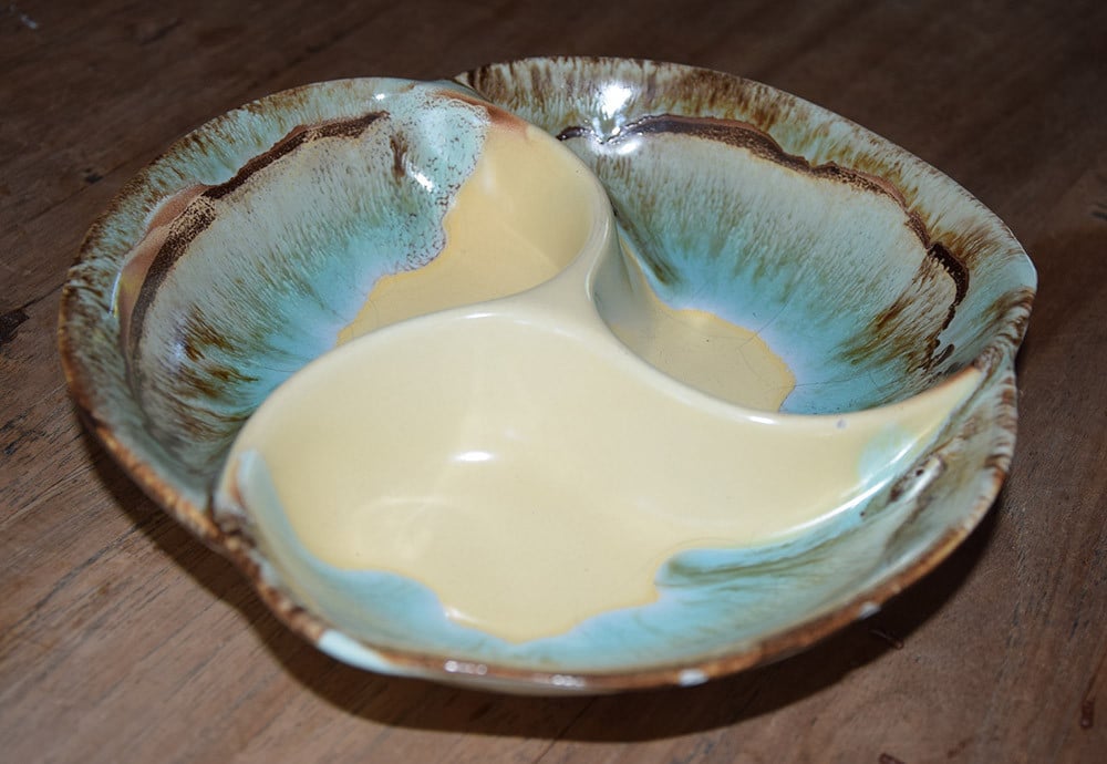 Keramisch art deco schaaltje - Vintage drip glaze