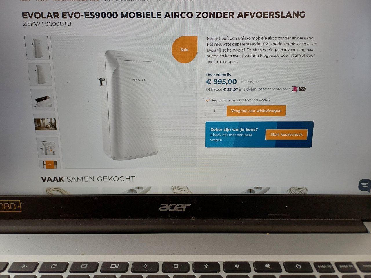 Airco mobiel zonder afvoerslang