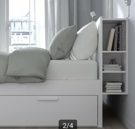 Tweepersoonsbed met opbergruimte in zeer goede staat