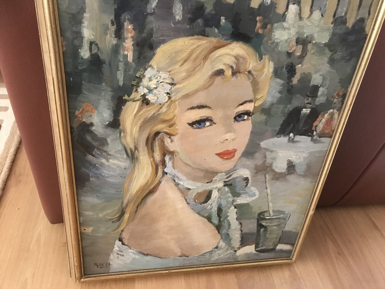 Schilderij van een meisje gemerkt