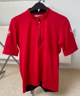 Castelli Espresso fietsshirt heren korte mouw rood/zwart XL