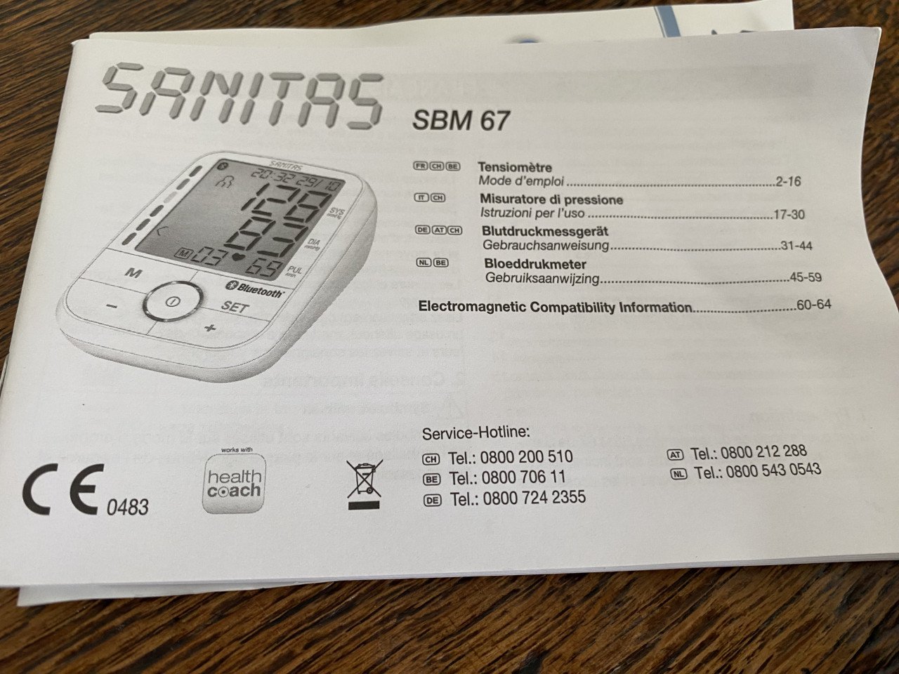 Sanitas bloeddrukmeter bluetooth NIEUW