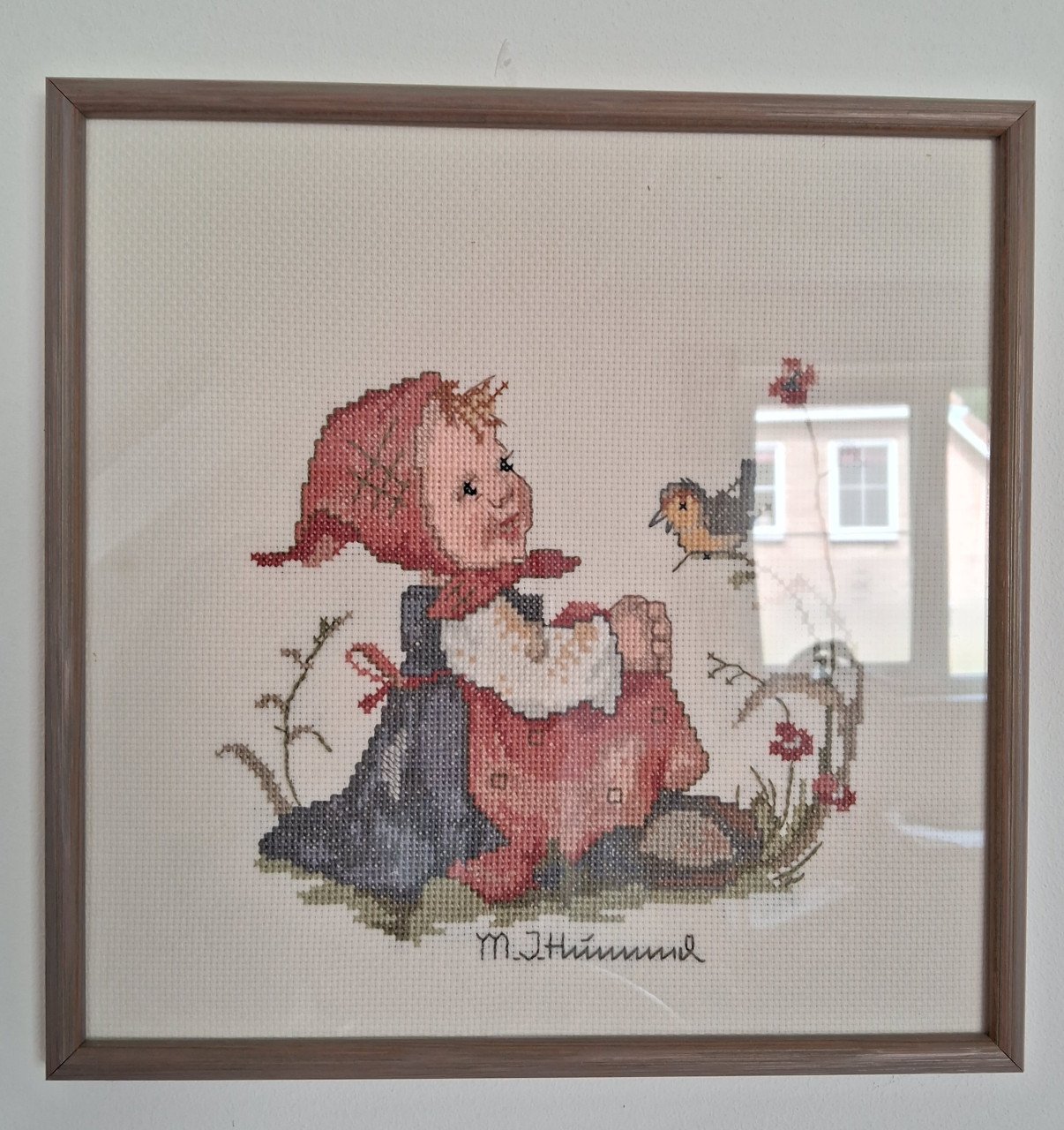 Hummel borduurwerk ingelijst
