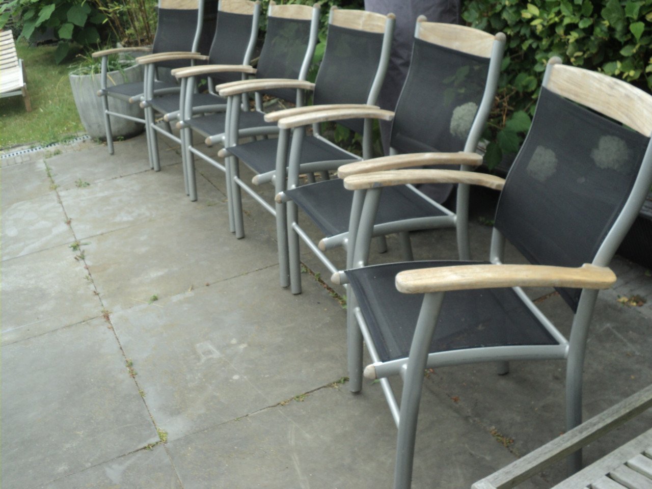 6 Mooie TEAK HOUTEN tuinstoelen