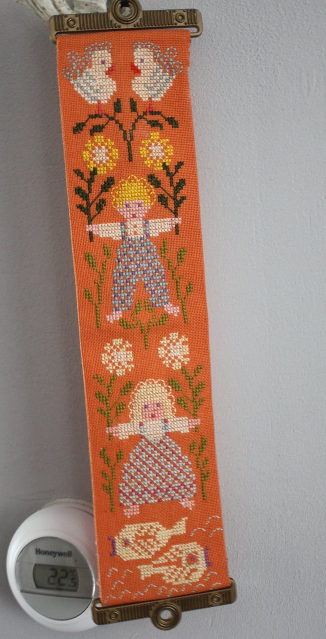 Vintage Geborduurd Bellekoord