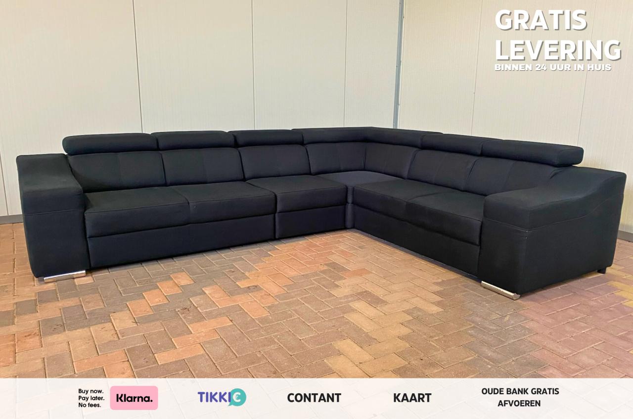 GRATIS LEVERING HEEL NEDERLAND Moderne Zwarte Stoffen Hoekbank