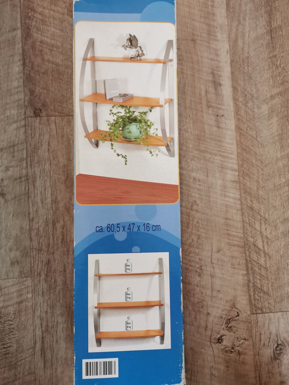 Wandrek metaal met MDF planken