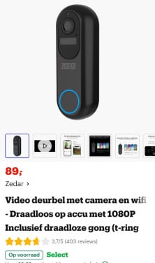 Video deurbel met gong