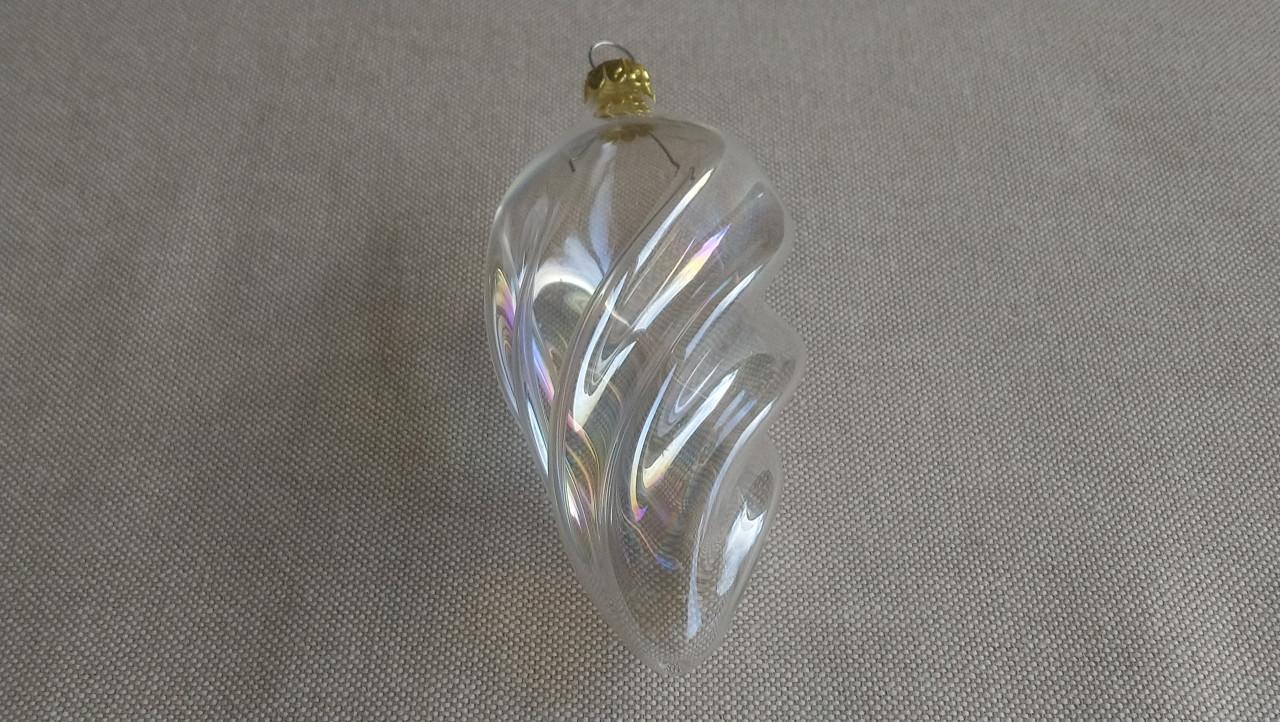 Kerstbal glas pegel gedraaid 12 cm