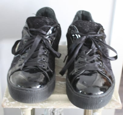 Zwarte sneaker lk en barokprint stof maat 42