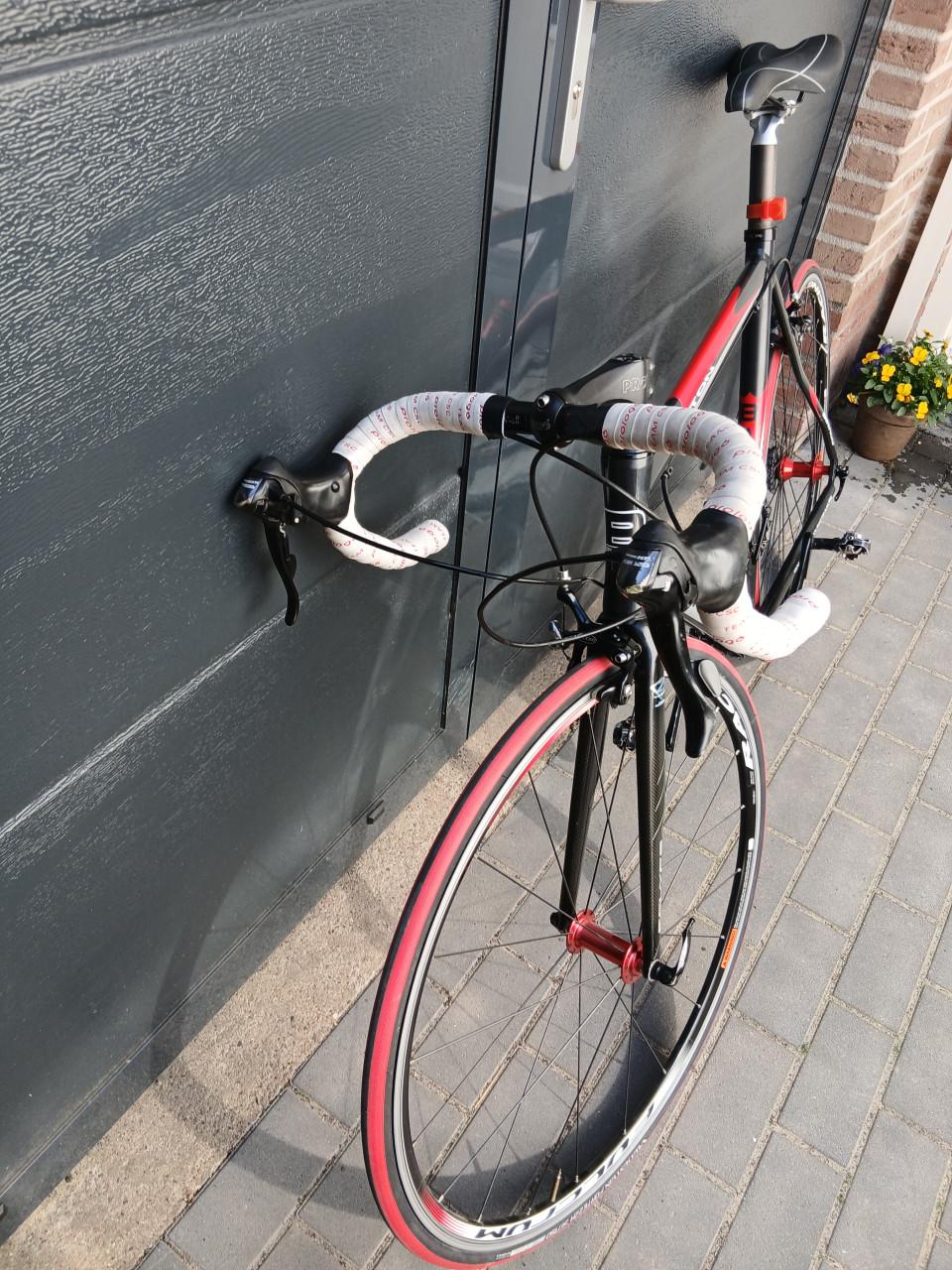 Ridley Triton aluminium, carbon voorvork Rood zwart zilver