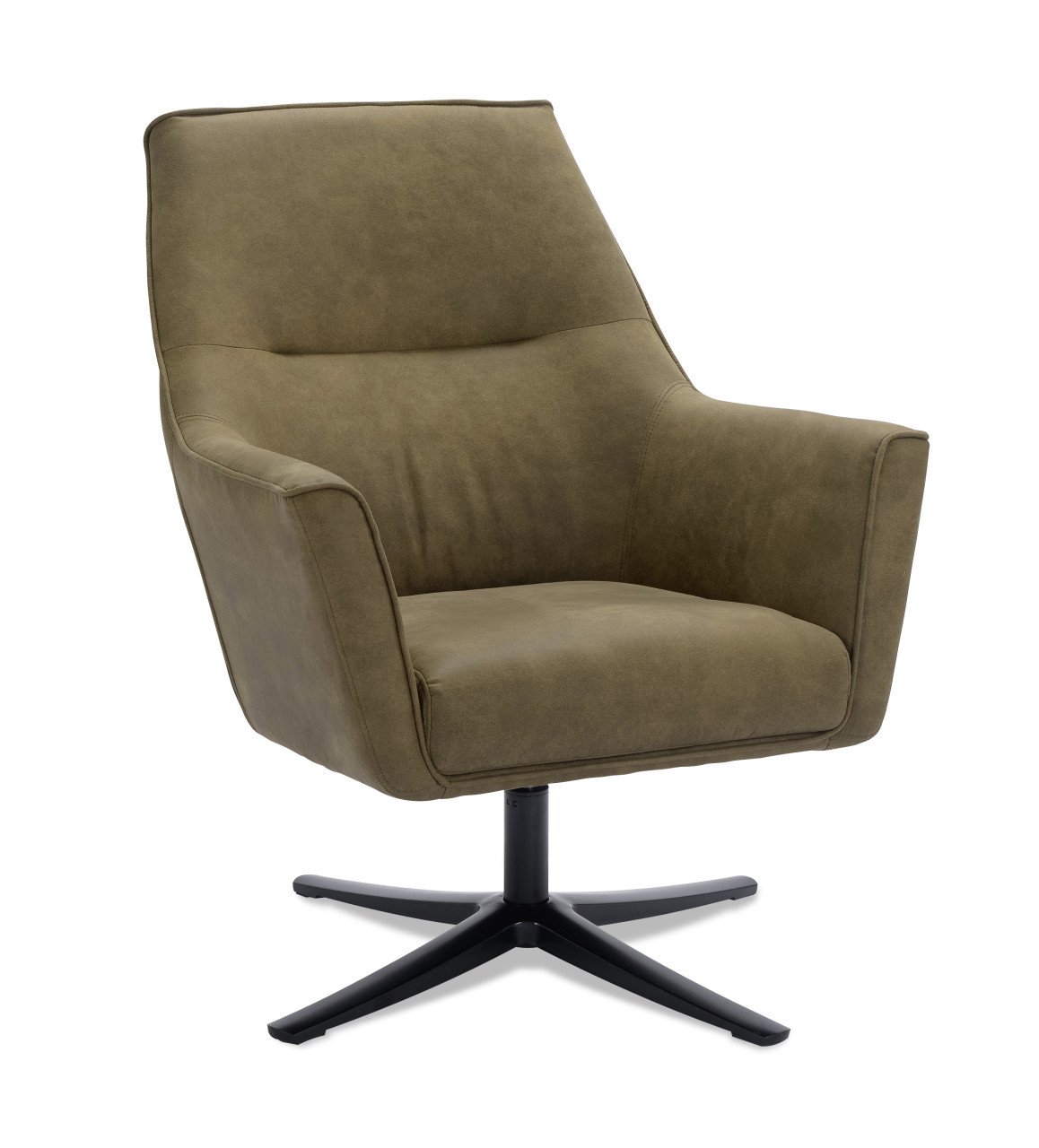DRAAIFAUTEUIL IN LEDER