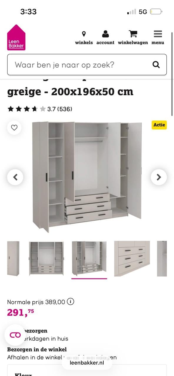 Kledingkast Leen Bakker