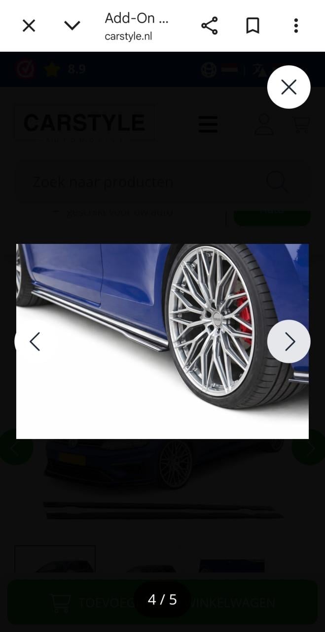 Sideskirt Golf GTI mk7 en mk7,5 glossy