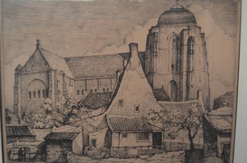 Fraaie ets Louis Heymans, gen. en gesign. Dom van Veere